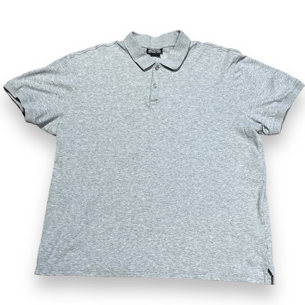 Michael Michael Kors Cotton Polo Shirt Light Heather Gray XL